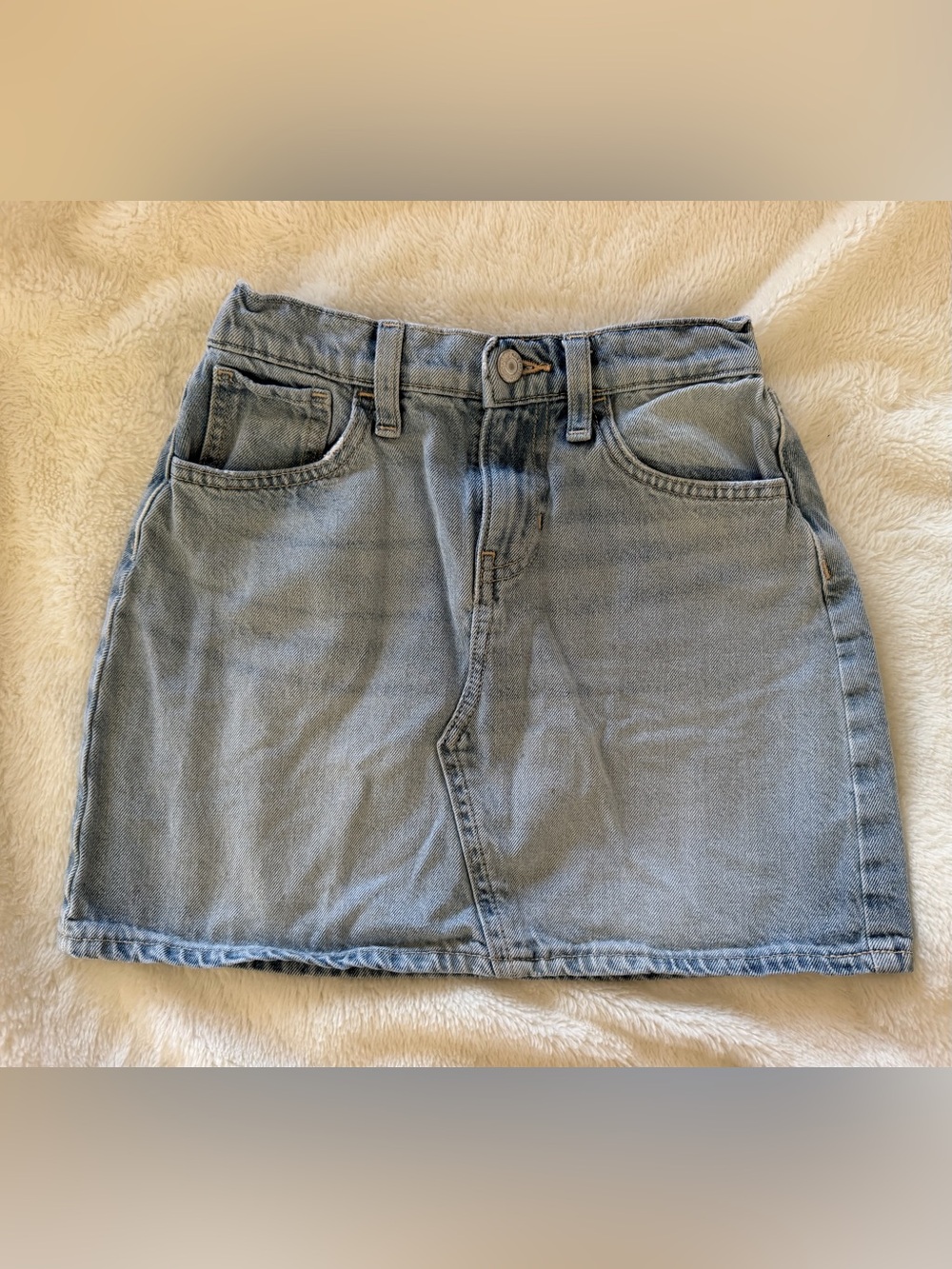 Old Navy Girls High-Waisted Jean Skirt Light Wash Size Large 10-12
